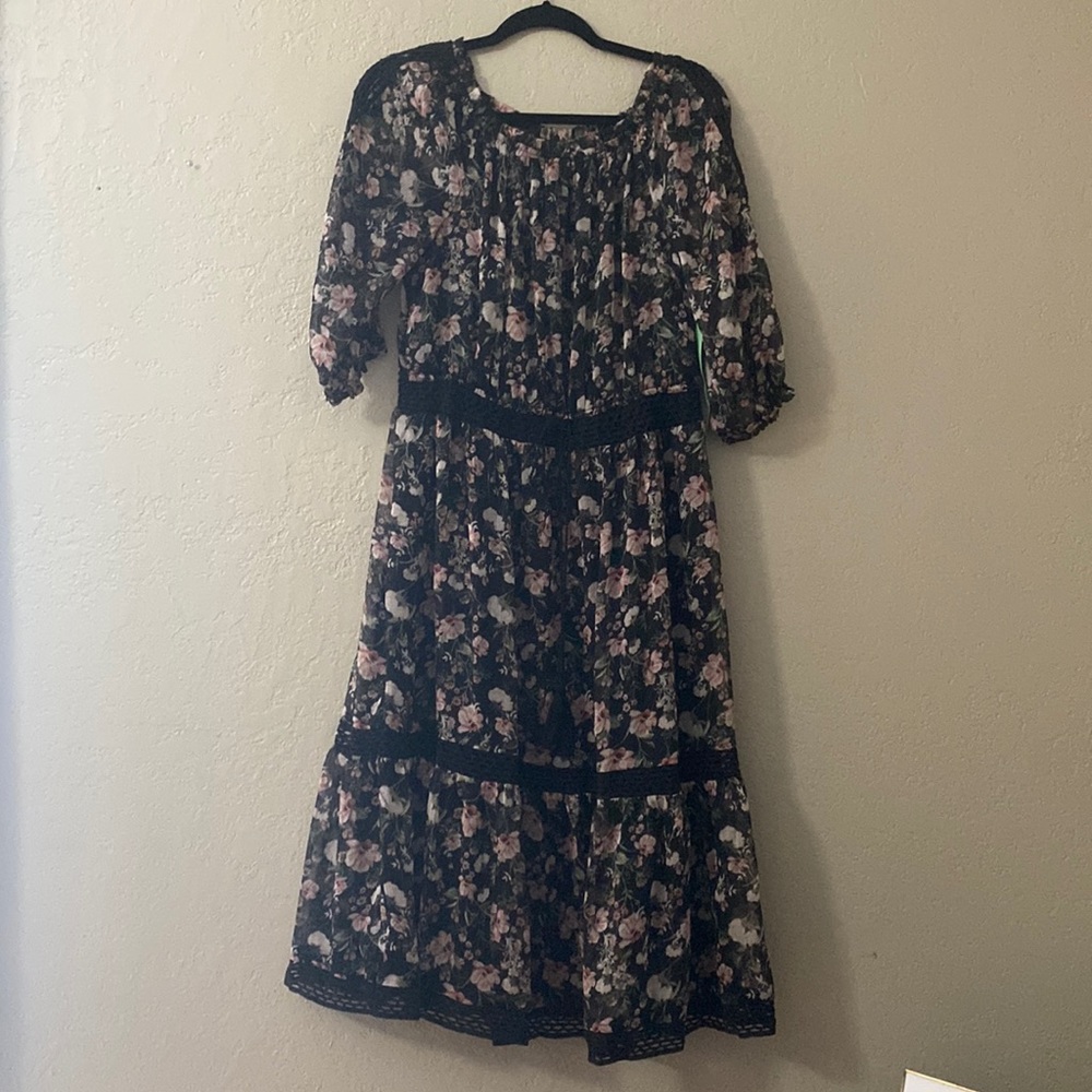 NWT Black floral dress